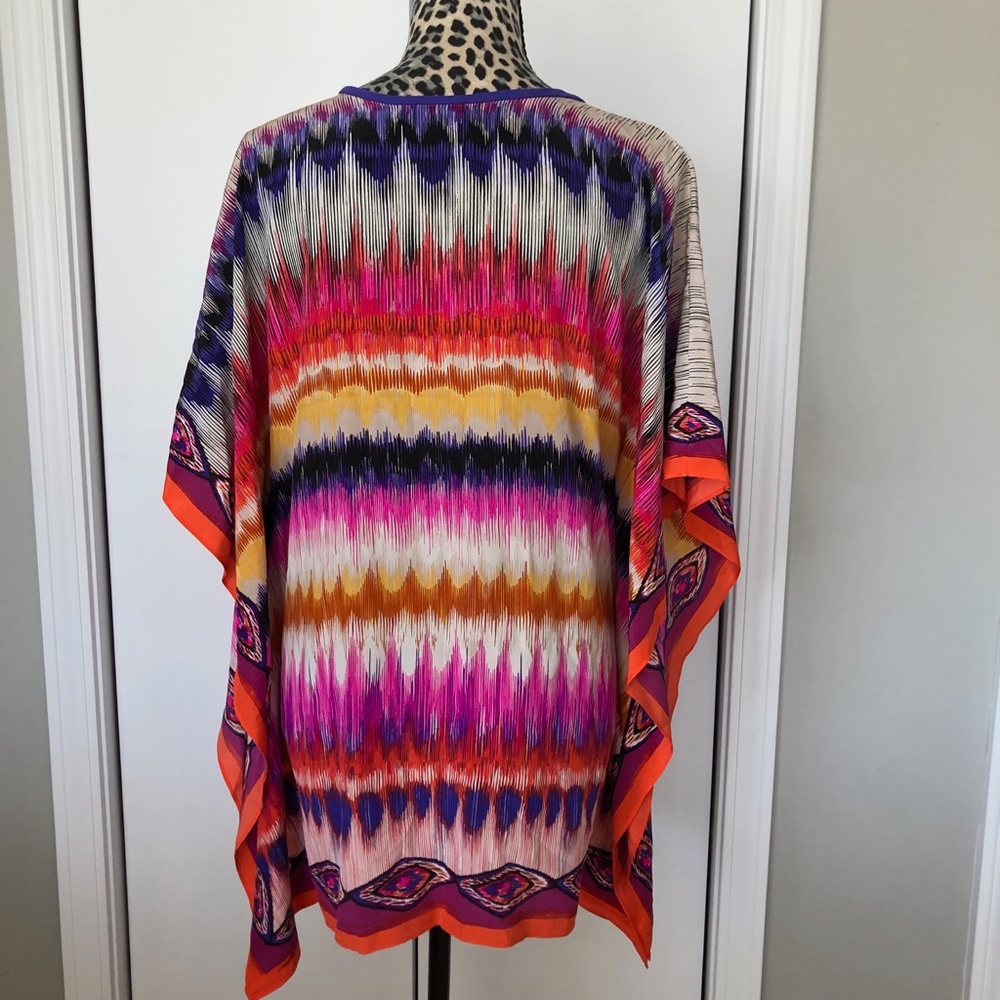 Trina Turk 100% Silk Kaftan Theodora Top Resort-wear, Swim Cover Up - Picture 4 of 7